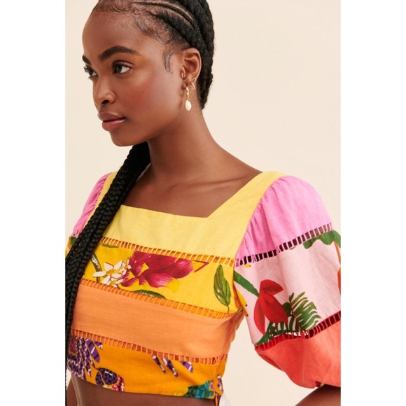 Farm Rio Rainbow Mixed Tiered Top - size XS - Picture 3 of 7